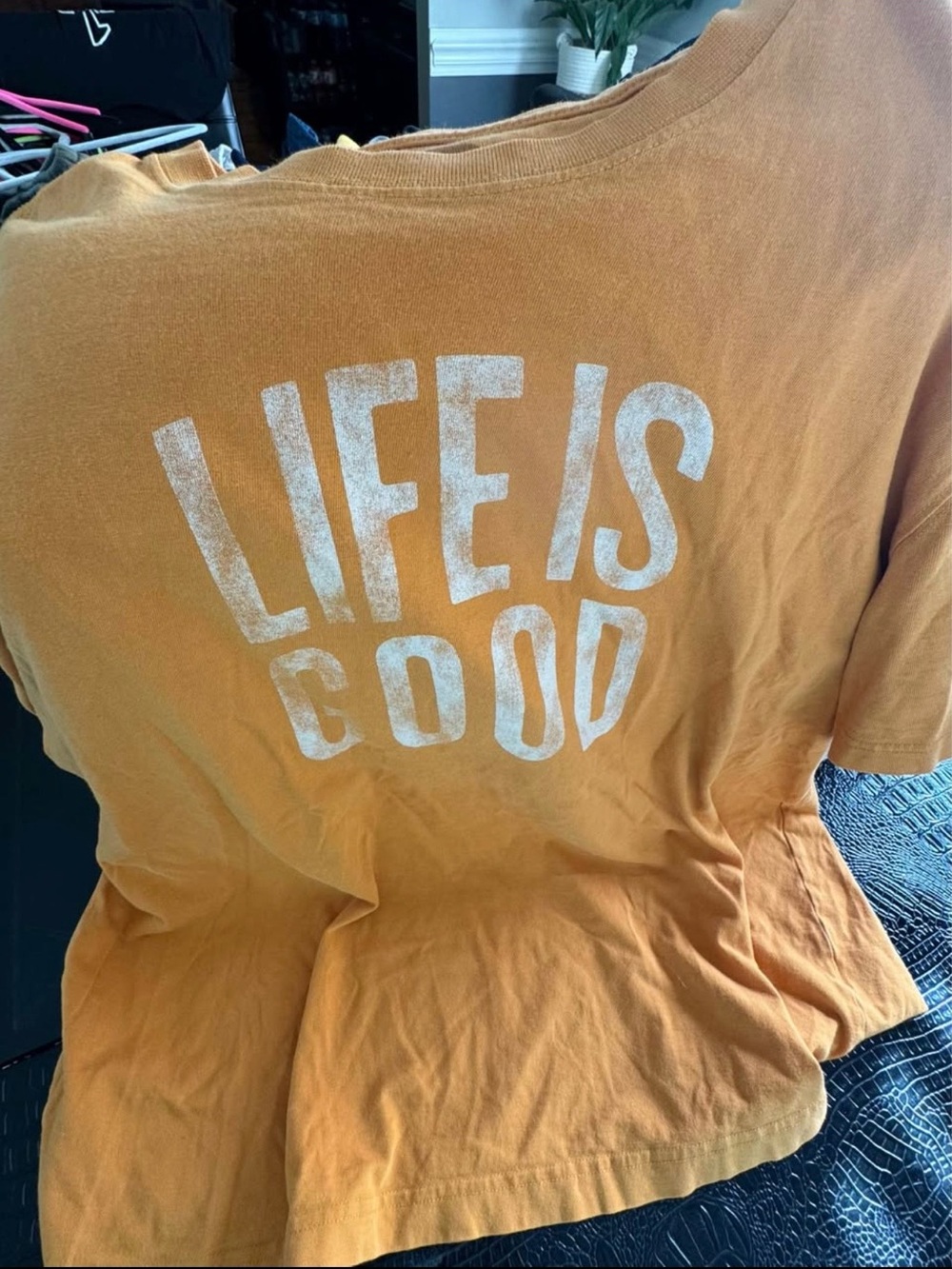 Life Is Good Men's Short Sleeve Tee in Mustard